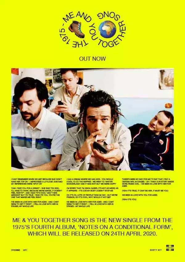「The 1975、ニューアルバム『Notes On A Conditional Form』から新曲「Me And You Together Song」をリリース」の画像