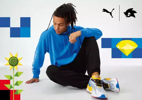 「PUMAとソニックが2度目のコラボレーション！ソニックの配色やグラフィックをあしらった「PUMA X SONIC」コレクションが発売中」の画像