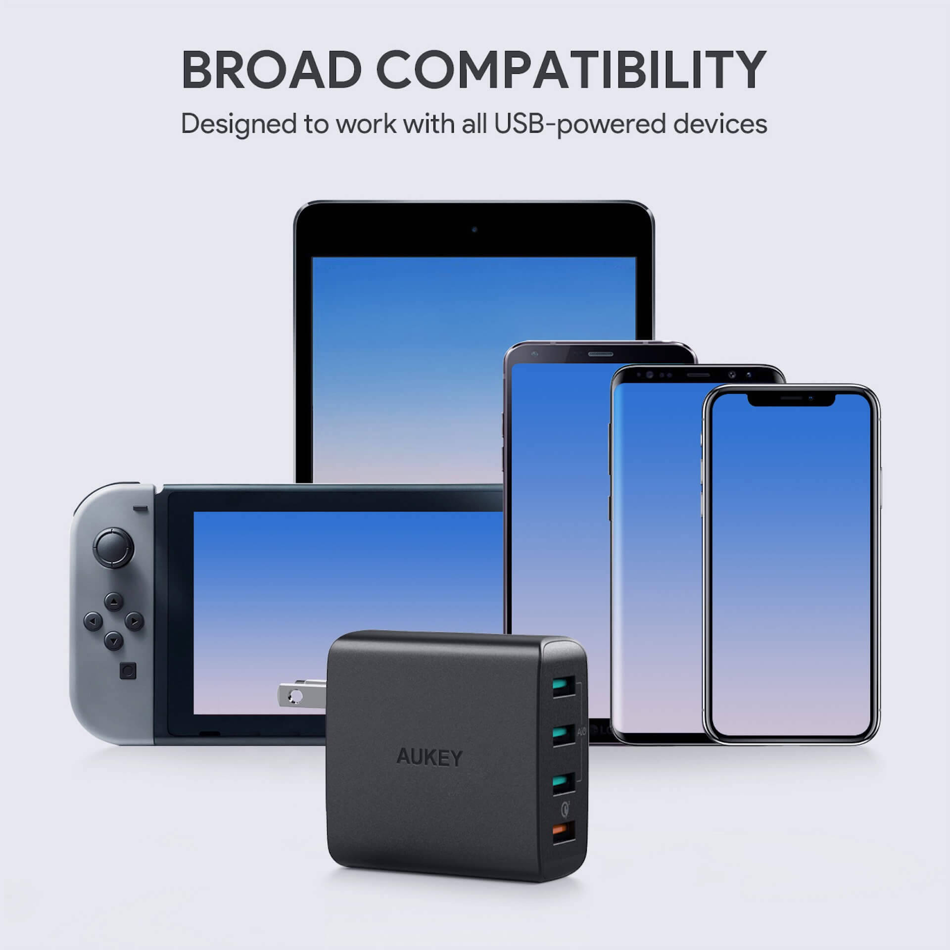 クーポンコードでお得にゲット！ QC3.0対応のAUKEY4ポート急速充電器がAmazonで500台のみ期間限定セール価格に