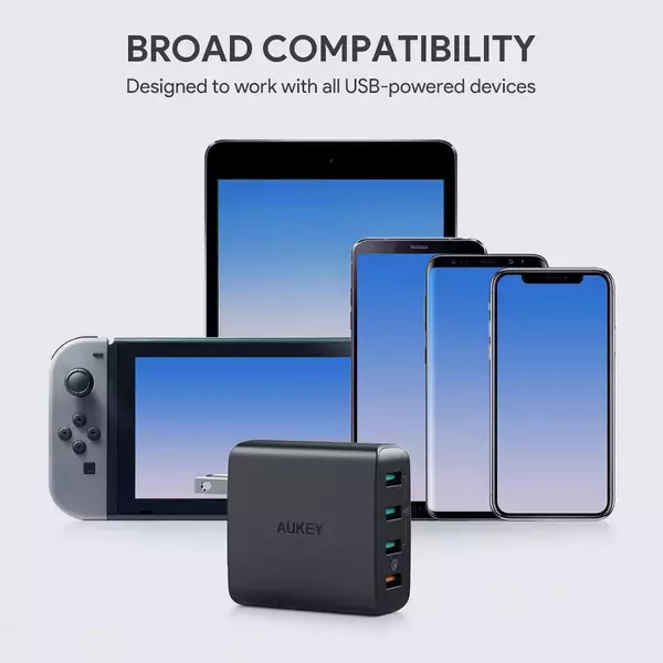 「クーポンコードでお得にゲット！ QC3.0対応のAUKEY4ポート急速充電器がAmazonで500台のみ期間限定セール価格に」の画像