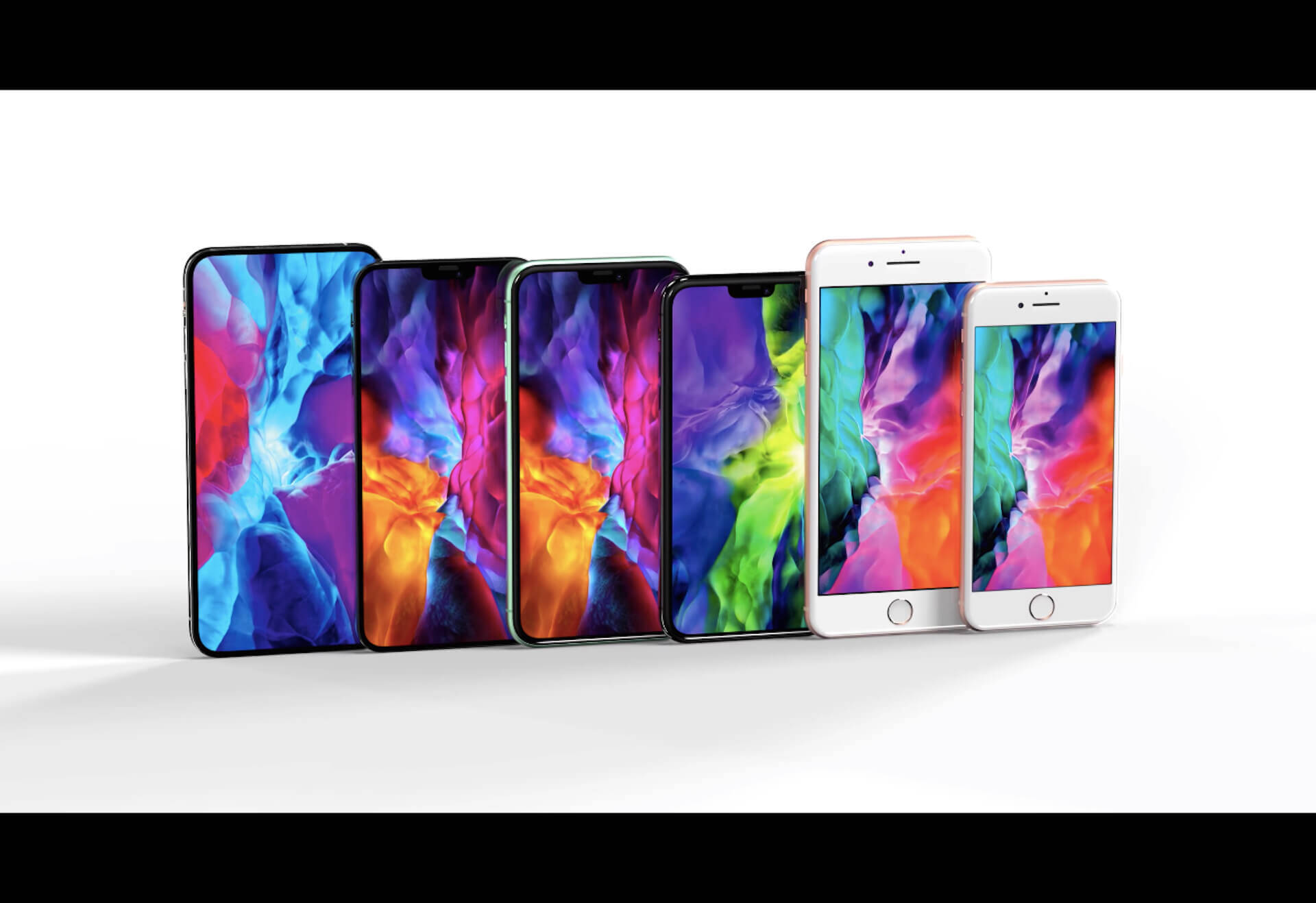 iPhone 12シリーズの全サイズのモックアップと歴代iPhoneをサイズ比較した画像が公開！