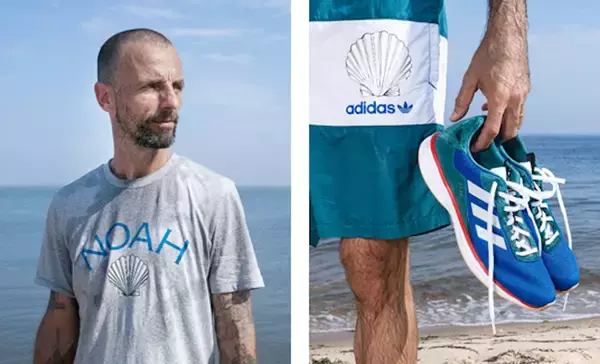 「adidas OriginalsとNoahが海への敬意を込めたコラボアイテムを発表！サステナブルなシューズ、Tシャツ、ランニングジャケットなど登場」の画像
