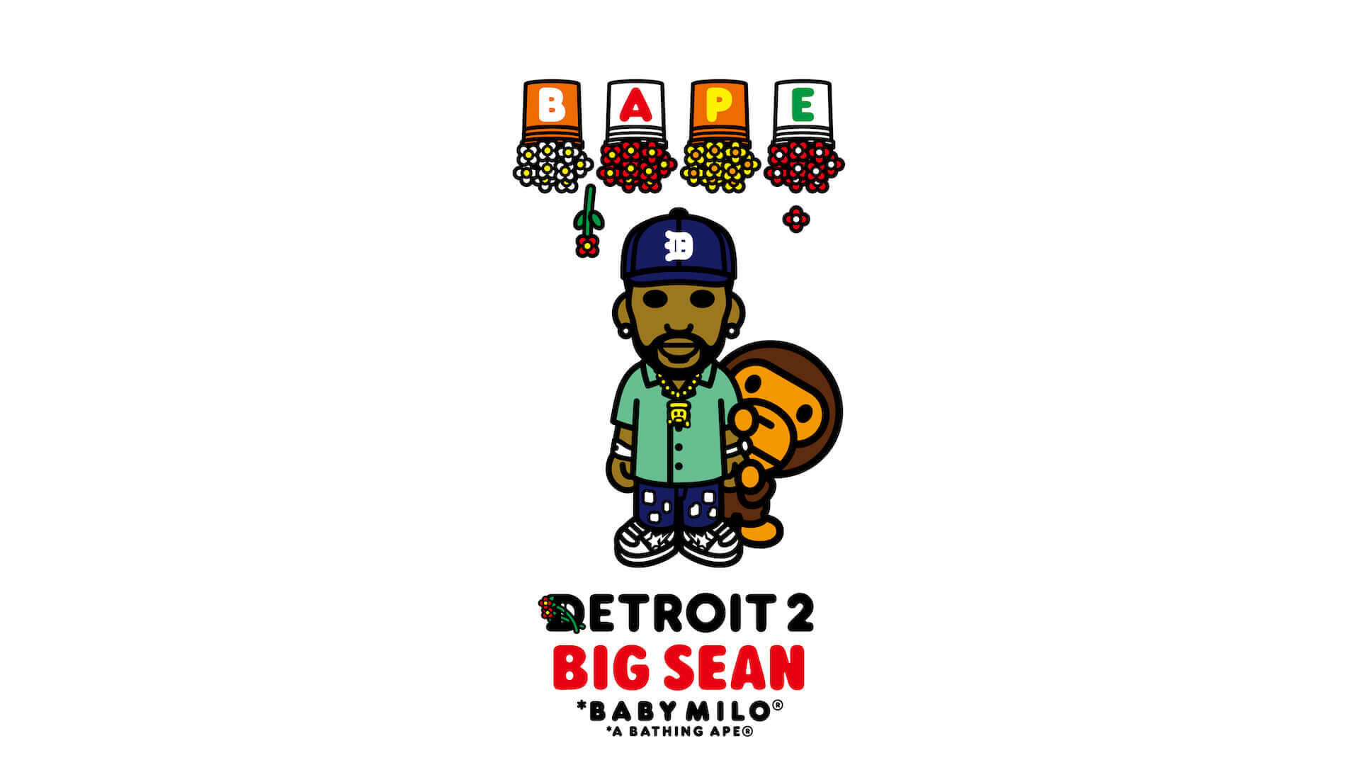 Big Seanとa Bathing Ape R による最新コラボtシャツが発売決定 アルバム Detroit 2 のアートワークがbaby Milo R スタイルに 21年1月13日 エキサイトニュース