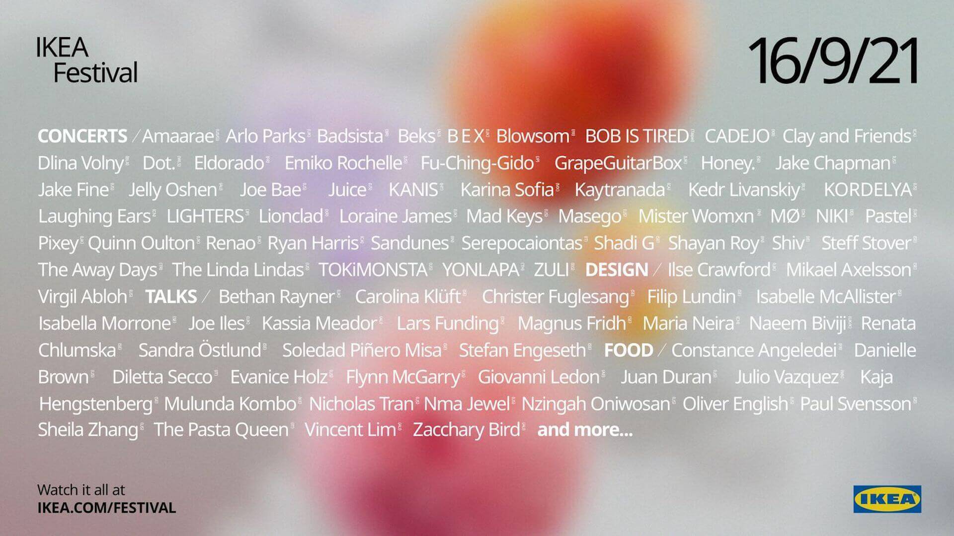 イケア初24時間オンラインイベント＜IKEA Festival＞が開催！KAYTRANADAやMasegoなど豪華アーティストがライブに参加