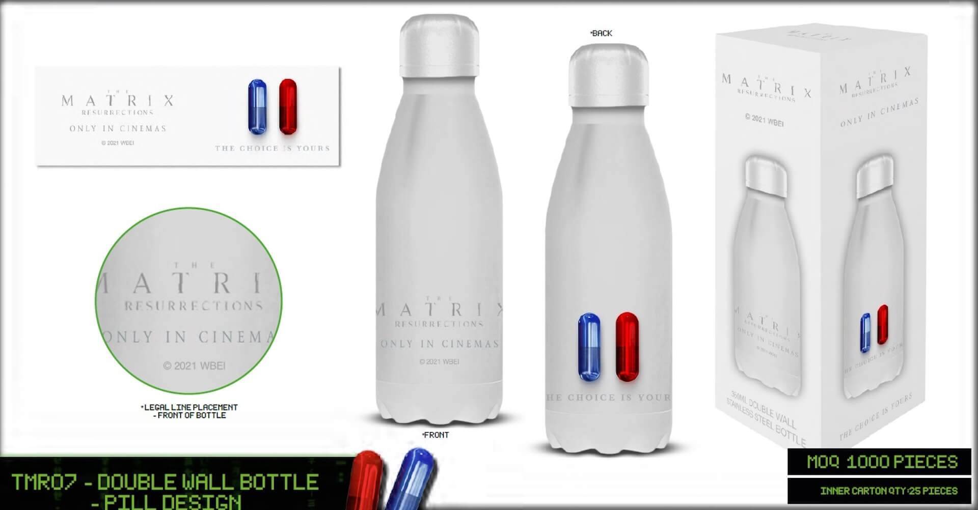 全世界待望の『マトリックス レザレクションズ』のオリジナルワイヤレスイヤホン＆レッドピル／ブルーピルボトルをプレゼント！