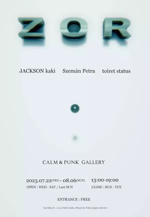 「JACKSON kaki、toiret status、Szemán Petraによるグループ展＜ZOR＞西麻布・CALM & PUNK GALLERYで開催｜バーチャル・リアリティーに関する対話の場を創造」の画像