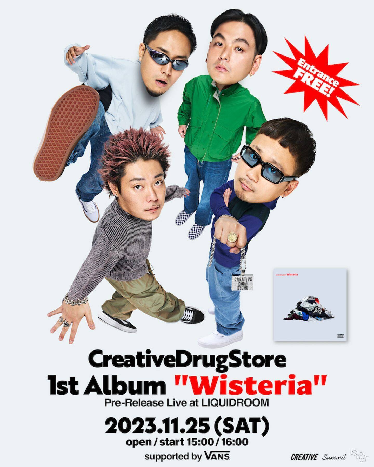 VANSとCreativeDrugStoreによるアウトドアフットシリーズの新キャンペーンがスタート｜LIQUIDROOM で行われる1stアルバムの無料プレリリースライブをVANSがサポート