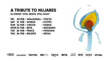 生前のNujabesと親交があったDJ KRUSHが全都市に出演決定