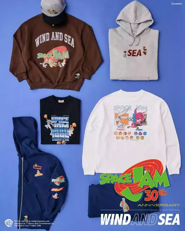 「〈WIND AND SEA〉が公開30周年を迎える映画『SPACE JAM』との最新コラボを発表」の画像