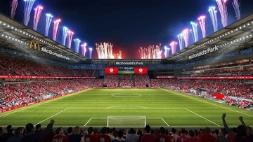 アメリカでサッカー新スタジアム「マクドナルドパーク」が爆誕！国内初の契約でマクドナルド店舗を常設…収容人数は2万人超
