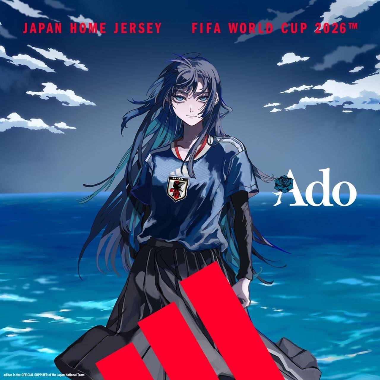 adidas、Adoとコラボしたサッカー日本代表ホームユニフォームを6月8日より発売！前面も背面も“Ado”の特別仕様