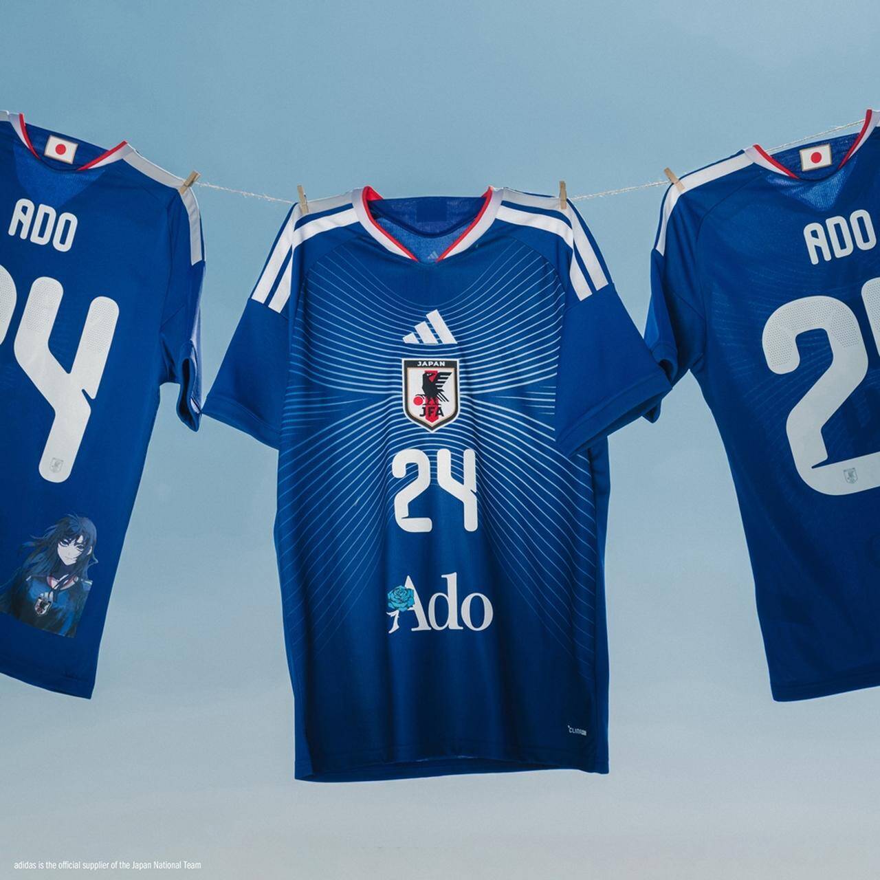 adidas、Adoとコラボしたサッカー日本代表ホームユニフォームを6月8日より発売！前面も背面も“Ado”の特別仕様
