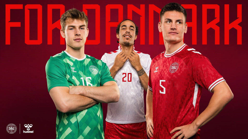 デンマーク代表、EURO2024に向けた新ユニフォーム発表！ゲーム「テトリス」のようなユニークデザイン