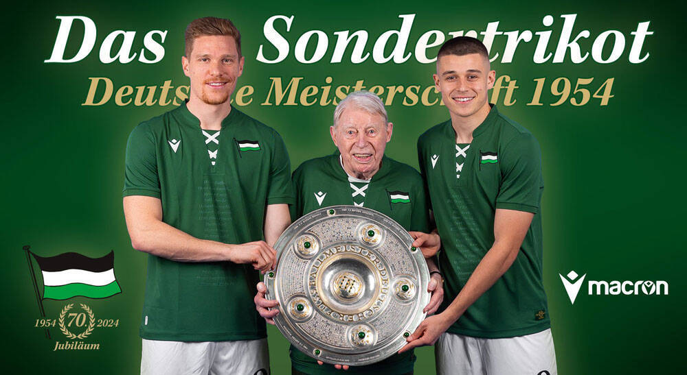 室屋成のハノーファー、「優勝70周年記念」ユニフォームを発表！いつもの赤ではなく“緑シャツ”の理由とは