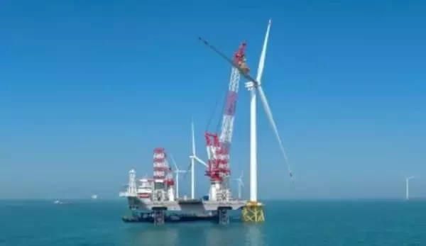 中国初の20メガワット級の洋上風力発電ユニット、据付工事が完了