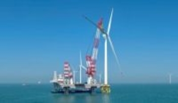 中国初の20メガワット級の洋上風力発電ユニット、据付工事が完了