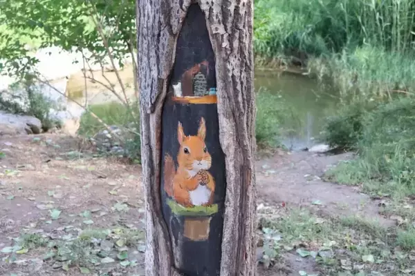 「北京の公園で樹洞をのぞくとレッサーパンダに会えるかも！？―中国」の画像