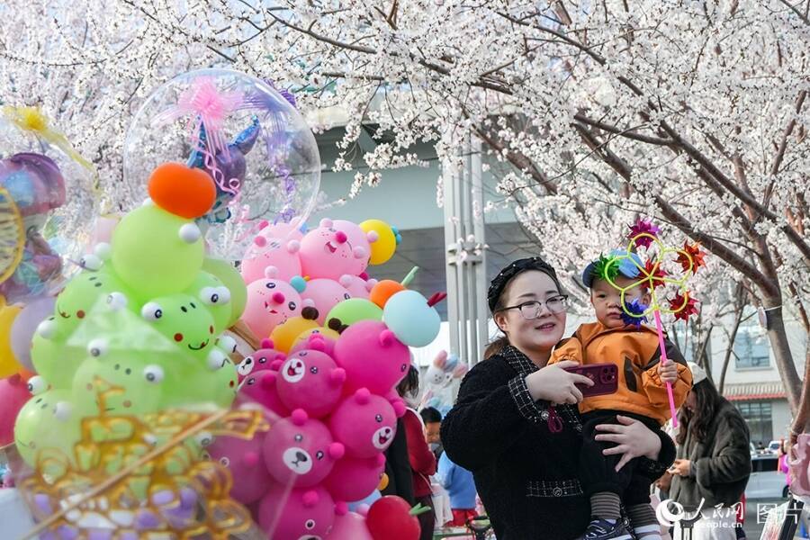 心躍る春を迎え、「花見経済」も活況呈する中国各地