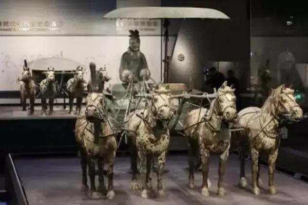 「秦の始皇帝の1号・2号銅車馬が出土地で初の同時展示―中国」の画像