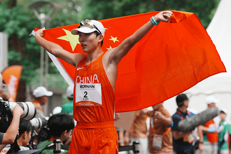 アジア大会男子ハーフマラソン競歩で中国・石升吉が優勝、同大会陸上種目通算200個目の金メダル獲得