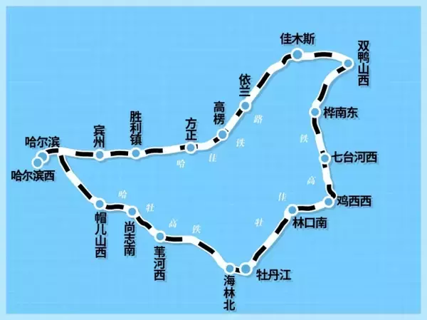 「ハルビン発ハルビン行き、約6時間で黒竜江省東部をぐるりと回る高速鉄道の環状線―中国」の画像