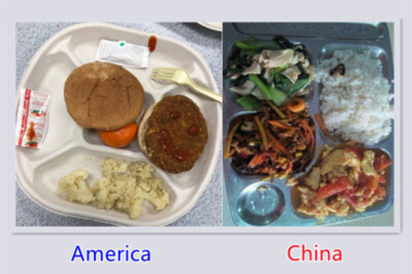 米国と中国の給食の比較写真が物議―中国メディア