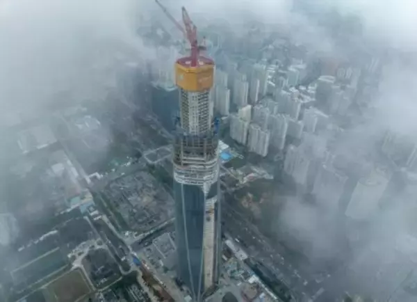 海南一の高層ビル「海南中心」、コアチューブ構造の主体工事が完成―中国