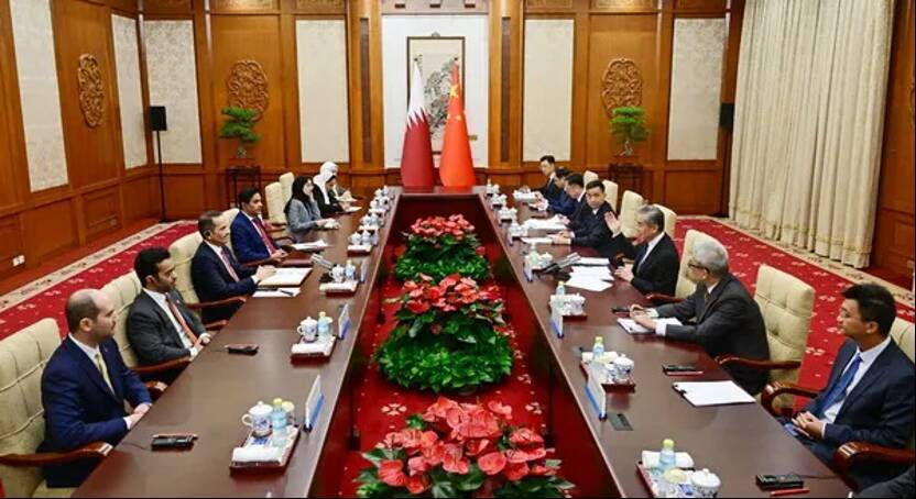 王毅外交部長、カタール首相兼外相のムハンマド氏と会談