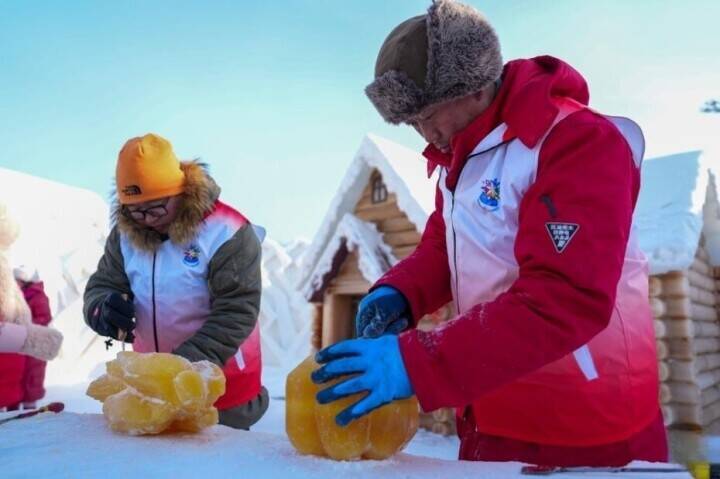 植物由来のカラー氷がハルビンの氷雪大世界に登場―中国