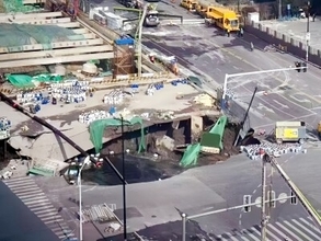 上海の地下鉄工事現場で大規模陥没、漏水が原因か―中国