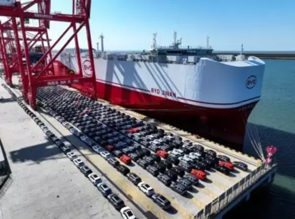 新エネルギー車7273台が欧州に向け出港―江蘇省南通市
