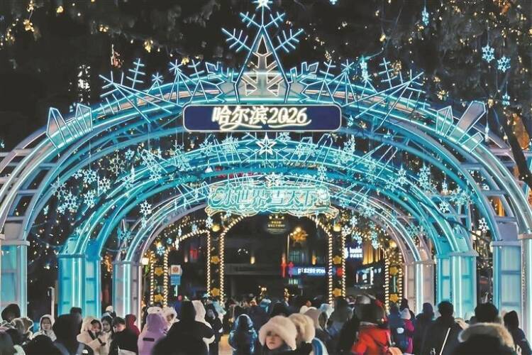 ハルビンの歩行者天国、大学院生がイルミネーションをデザイン―中国