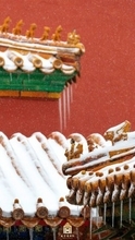 初雪に覆われたロマンチックな故宮―北京市