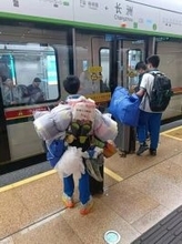 荷物をたくさん背負った中学生の後ろ姿が話題に―中国