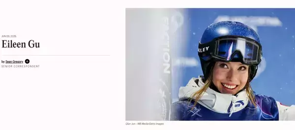 「米タイム誌の「スポーツ界で影響力のある100人」に孫穎莎と谷愛凌が選出」の画像