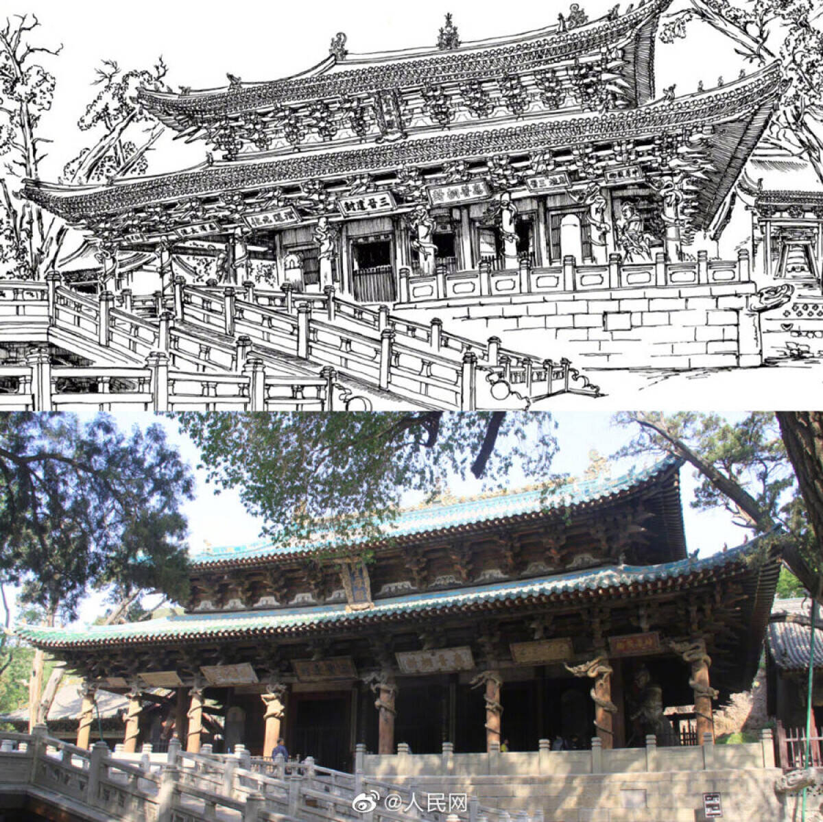 23年間で2500点 ペン画で古代建築を記録 中国 22年9月3日 エキサイトニュース