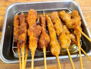 1本55円！ 串カツ田中「無限ニンニクホルモン串」が復活 / 新作「無限スパイス串」と交互に食べたら本当に無限だった