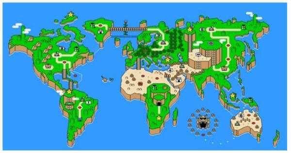 スーパーマリオの世界観で描かれた世界地図 11年7月7日 エキサイトニュース