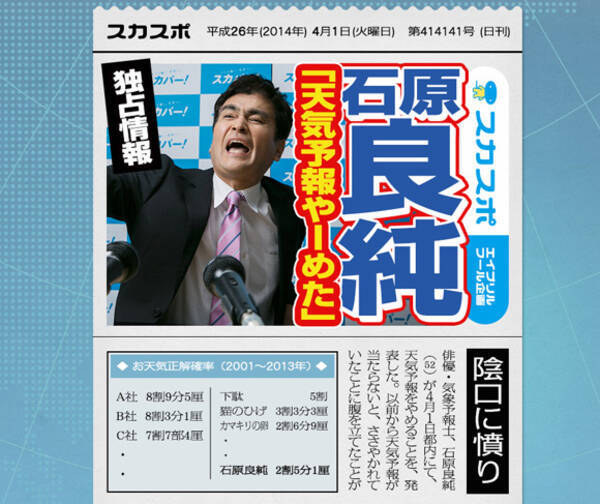 どうでもいい速報 良純 天気予報やめるってよ 14年4月1日 エキサイトニュース