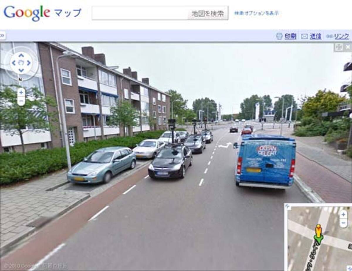 Googleストリートビューカーがgoogleストリートビューカーを撮影してgoogleストリートビューに掲載 10年8月15日 エキサイトニュース