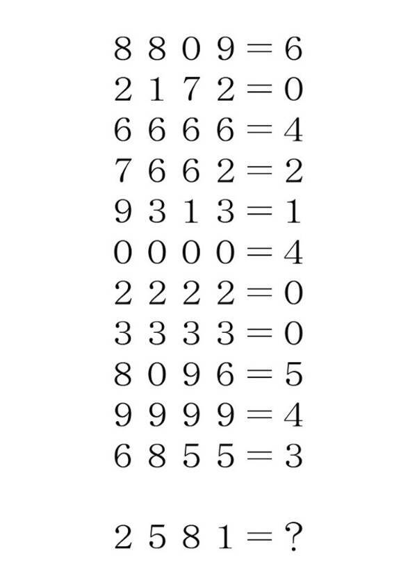 頭の体操クイズ ある法則に基づいて 2581 の数字を答えなさい ヒントは 考えるな 感じろ 16年1月8日 エキサイトニュース