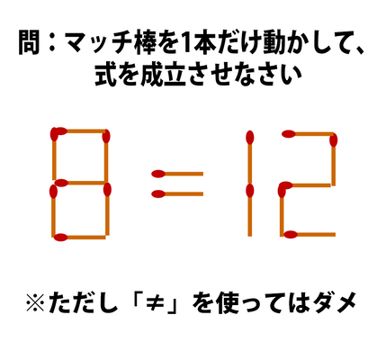 頭の体操クイズ 5 3 9 マッチ棒2本を動かして正しい式にしてください 16年3月18日 エキサイトニュース