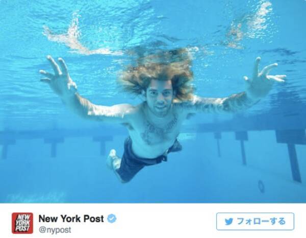 ニルヴァーナ名盤 Nevermind ネヴァーマインド ジャケットの赤ちゃんが25歳に 本人が今の姿で写真を再現 16年9月26日 エキサイトニュース