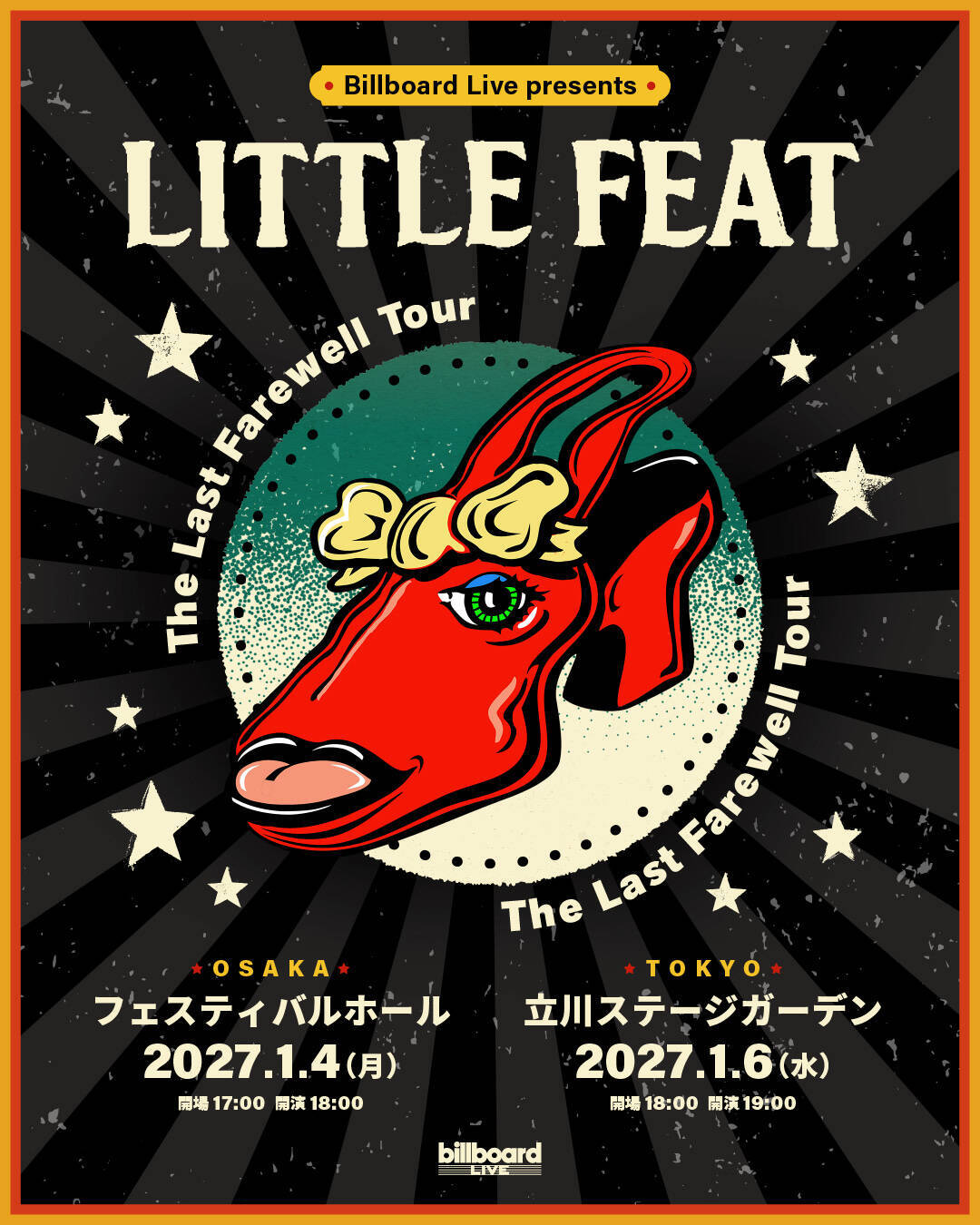 リトル・フィート来日決定　フェアウェル・ツアーで2027年1月に大阪・東京公演
