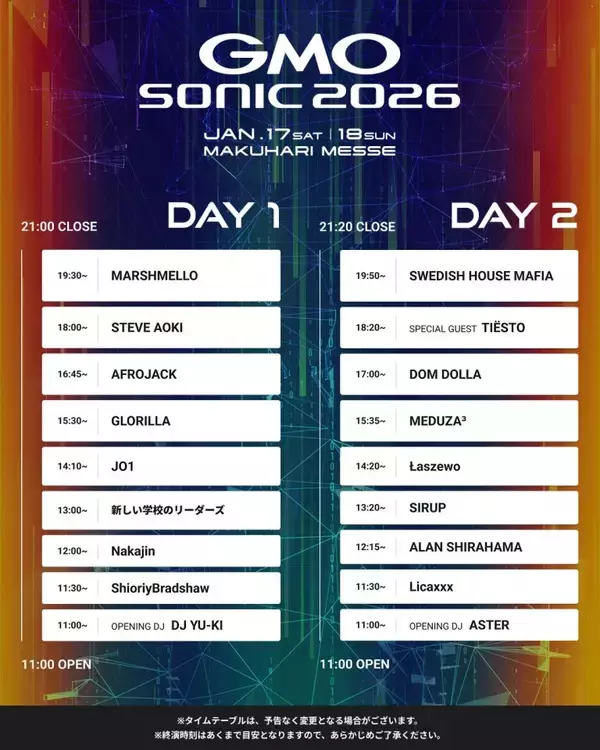 「「GMO SONIC 2026」国内最大規模のダンスミュージックフェス、2日間の楽しみ方」の画像