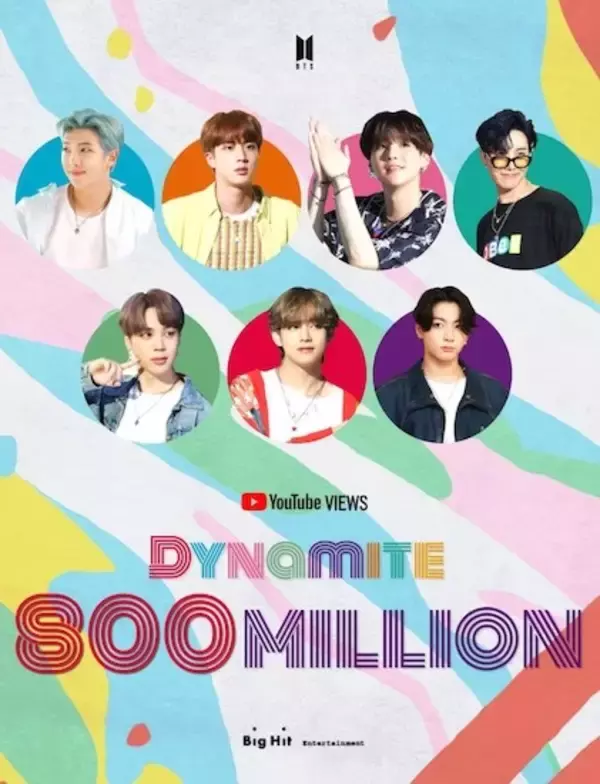 「BTS「Dynamite」ミュージックビデオ、8億ビュー突破！ 通算6回目の8億ビューミュージックビデオ！」の画像