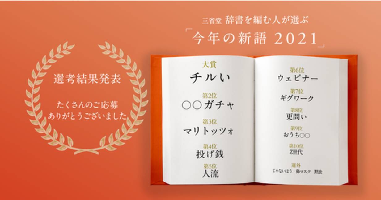 チルい ガチャ マリトッツォ 今後の辞書に載るかもしれない新語を三省堂が発表 21年12月1日 エキサイトニュース