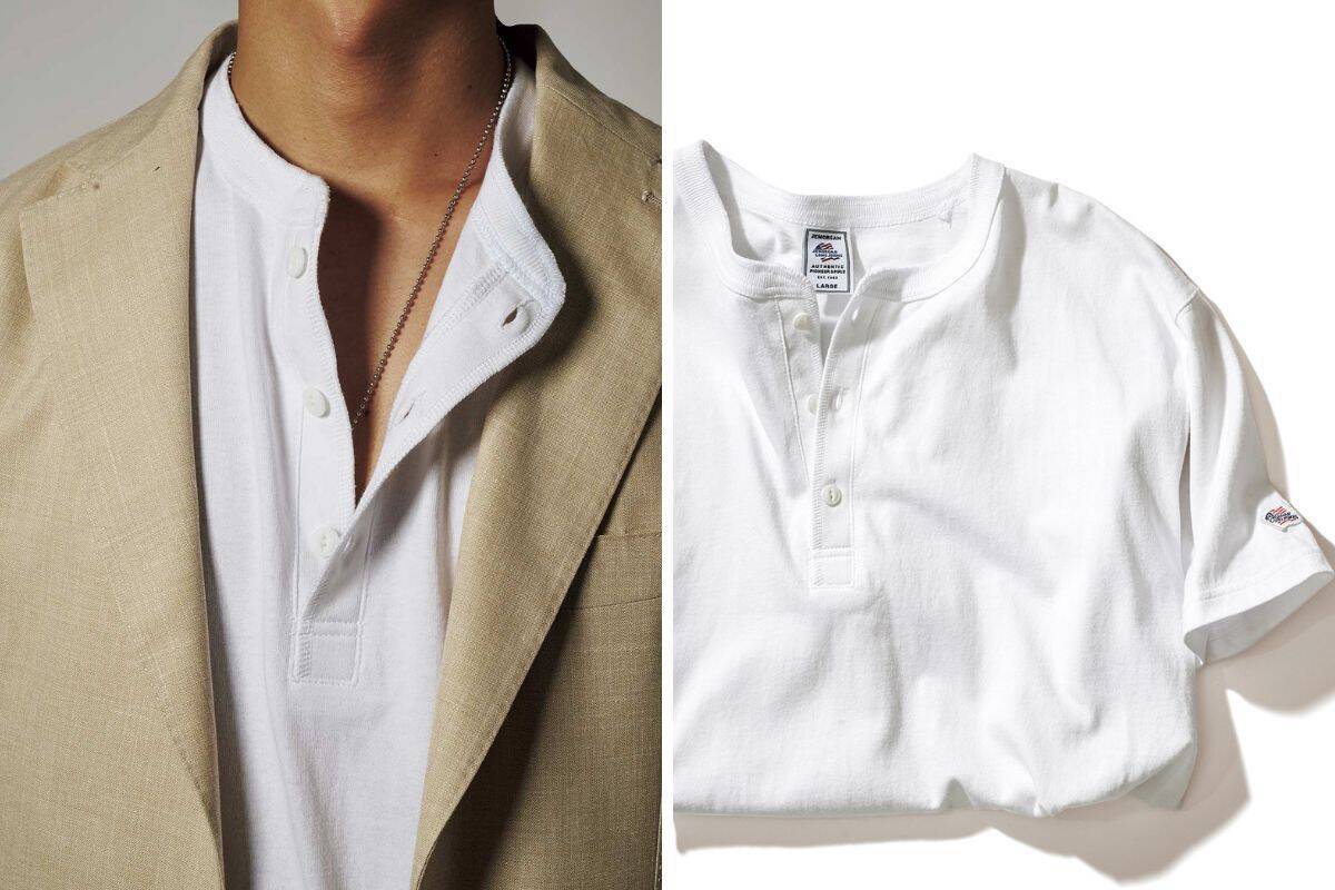 いつもの白インナーと 薄青デニムと相性抜群！ジャケット買うなら、"ビーチサンド色"と"海色"