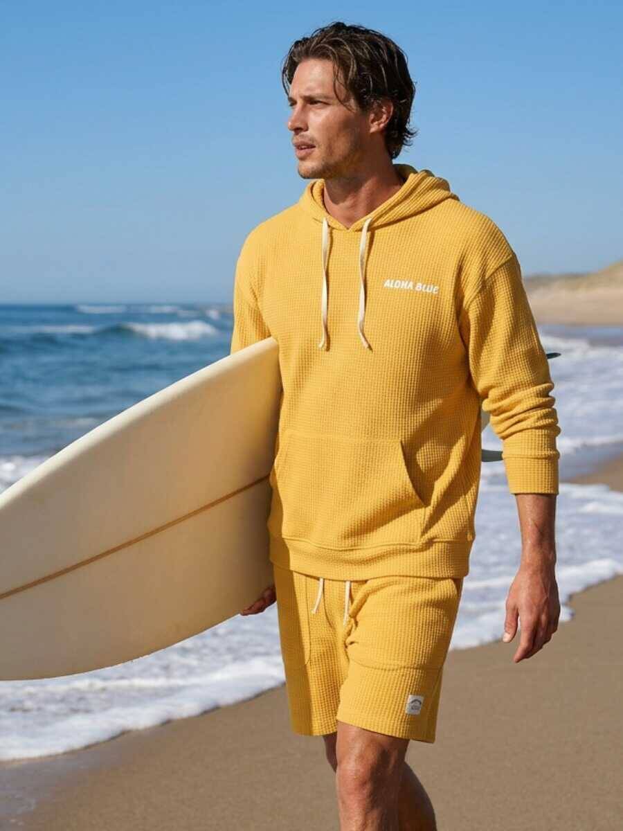 夏にふさわしい名品！ ワッフル素材が心地よい〈アロハブルー〉の軽快ショーツ