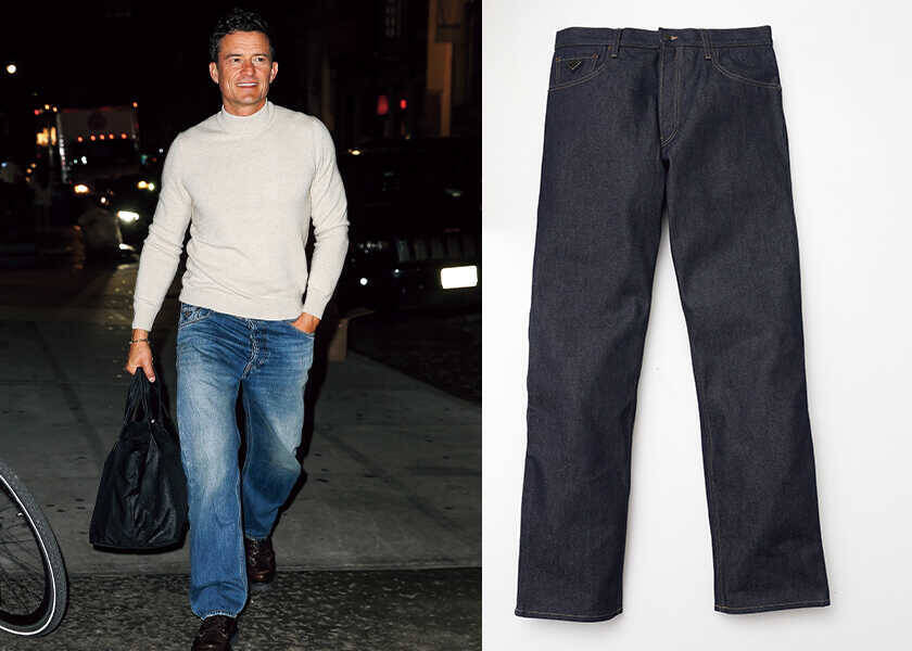 セレブのお気に入りブランドの正体！【オーランド・ブルーム】の愛用ブランドは、〈プラダ〉のキャップ＆デニムパンツ！